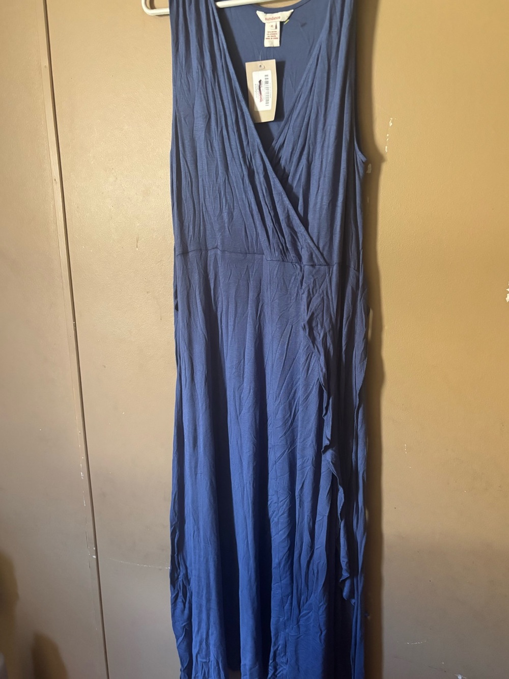Sundance Blue Sleeveless Wrap Maxi Dress XL NWT